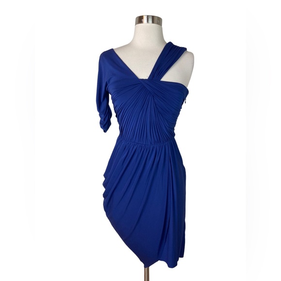 BCBGMaxazria Christina Ruched Asymmetrical Dress Womens Small - Picture 1 of 7